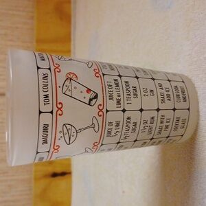 Cocktails Mixing Glass With Drink Recipes, Colorful Graphics